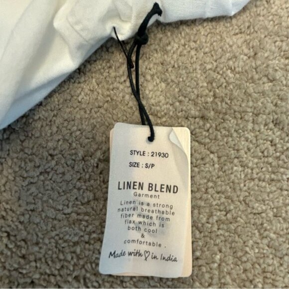 SINCERELY JULES WHITE SHORT SLEEVE RUCHED KEYHOLE MIDI DRESS Sz M NWT PRARIE - Picture 9 of 13